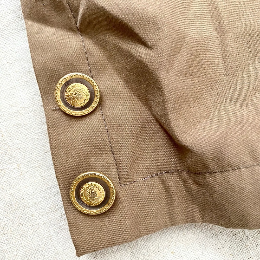 VTG Tan Trench Coat Jacket - Picture 5 of 8